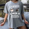 Boston Terrier Shirt Coffee And Boston Terrier Cute Dog For Men Women Girls Kids Women's Comfort Colors T-Shirt Gray