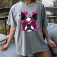 Boston Terrier Valentines Day Shirt Heart Dog Lover Women's Comfort Colors T-Shirt Gray