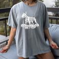 Bull Terrier Skeleton Birthday Halloween Kids Women's Comfort Colors T-Shirt Gray