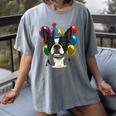 Celebration Event Birthday Party Boston Terrier Women's Comfort Colors T-Shirt Gray
