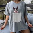 Dog In Your Pocket Boston Terrier For Men Women Girls Kids Women's Comfort Colors T-Shirt Gray