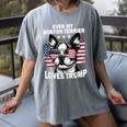 Even My Boston Terrier Loves Trump Trump Supporter Dog Lover Women's Comfort Colors T-Shirt Gray