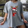 Family Matching Reindeer Xmas Boston Terrier Christmas Women's Comfort Colors T-Shirt Gray