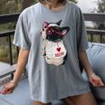 Girls I Heart Mom Love Mama Boston Terrier Dog Lover Women's Comfort Colors T-Shirt Gray