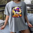 Halloween Boston Terrier Dog Breed With Jack O' Lantern Art Women's Comfort Colors T-Shirt Gray
