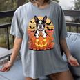 Halloween Retro Boston Terrier Women's Comfort Colors T-Shirt Gray