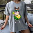 Hawaiian Boston Terrier Dog Pineapple Ukulele Summer For Men Women Girls Kids Women's Comfort Colors T-Shirt Gray