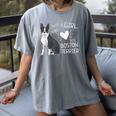 Just A Girl Who Loves Her Boston Terrier Puppy Love Women's Comfort Colors T-Shirt Gray