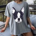Kids Boston Terrier Dog For Women And Girls Women's Comfort Colors T-Shirt Gray