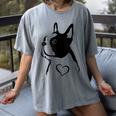I Love My Boston Terrier Dog With Heart Women's Comfort Colors T-Shirt Gray
