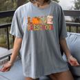 Love Preschool Happy Fall Thanksgiving Women Teacher Women&#x27;s Comfort Colors T-Shirt Gray
