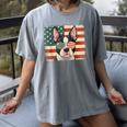 Patriotic Boston Terrier Dog Lover USA Flag 4th Of July For Men Women Kids Women's Comfort Colors T-Shirt Gray