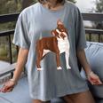 Red Boston Terrier Dog Women's Comfort Colors T-Shirt Gray