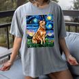 Red Heeler Starry Night Cattle Dog Colorful Art By Aja For Men Women Girls Kids Women's Comfort Colors T-Shirt Gray