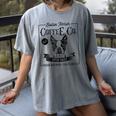 Retro Boston Terrier Coffee Dog Mom Coffee Lover Women's Comfort Colors T-Shirt Gray