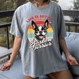 Retro Life Is Better With Boston Terrier Mom Dog Lover Women's Comfort Colors T-Shirt Gray