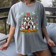 Ugly Sweater Christmas Tree Boston Terrier Dog Xmas Pajama Women's Comfort Colors T-Shirt Gray