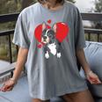 Valentine's Day Boston Terrier Heart Women's Comfort Colors T-Shirt Gray