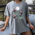 Xmas Tree Santa Riding Boston Terrier Christmas Women's Comfort Colors T-Shirt Gray