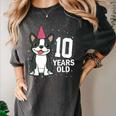 10 Years Old Birthday Boston Terrier Dog Lover 10th Party For Men Women Kids Women's Comfort Colors T-Shirt Pepper