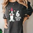 6 Years Old Birthday Boston Terrier Dog Lover 6th Party Kid Women's Comfort Colors T-Shirt Pepper