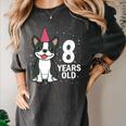 8 Years Old Birthday Boston Terrier Dog Lover 8th Party Kid Women's Comfort Colors T-Shirt Pepper