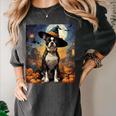 Aesthetic Halloween Boston Terrier Dog Witch Pumpkin For Men Women Kids Women's Comfort Colors T-Shirt Pepper