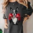 Boston Terrier Boxing Women's Comfort Colors T-Shirt Pepper