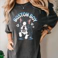 Boston Terrier Boy Cute Cartoon Dog Owner Pet Boston Terrier Women's Comfort Colors T-Shirt Pepper