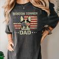 Boston Terrier Dad Dog Lovers American Flag 4th Of July For Women Men Women's Comfort Colors T-Shirt Pepper