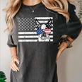 Boston Terrier Dog 4th Of July US American Flag Patriotic Women's Comfort Colors T-Shirt Pepper