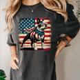 Boston Terrier Dog 4th Of July USA American Flag Patriotic Women's Comfort Colors T-Shirt Pepper