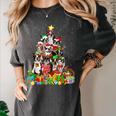 Boston Terrier Dog Christmas Tree Lights Xmas Pajama For Men Women Kids Women's Comfort Colors T-Shirt Pepper