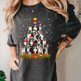 Boston Terrier Dog Christmas Tree Santa Hat Xmas Pajama Men Women Kids Women's Comfort Colors T-Shirt Pepper