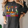 Boston Terrier Dog Halloween Christmas Hallothanksmas Men Women Kids Women's Comfort Colors T-Shirt Pepper