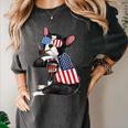 Boston Terrier Dog Merica 4th Of July Usa American Flag Men Women's Comfort Colors T-Shirt Pepper