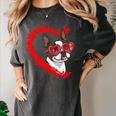 Boston Terrier Dog Mom Dad Valentine’s Day Pet Lover For Men Women Kids Women's Comfort Colors T-Shirt Pepper