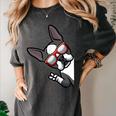 Boston Terrier Dog From Side Boston Bull Women's Comfort Colors T-Shirt Pepper