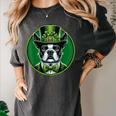 Boston Terrier Dog St Patricks Day Irish Pet Lover Men Women Kids Women's Comfort Colors T-Shirt Pepper