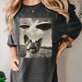 Boston Terrier Dog UFO Alien Extraterrestrial Selfie Women's Comfort Colors T-Shirt Pepper
