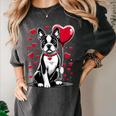 Boston Terrier Dog Valentine's Day Dog Owner Valentine Women's Comfort Colors T-Shirt Pepper