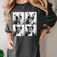 Boston Terrier Dogs With Sunglasses Photo Pets Meme Women's Comfort Colors T-Shirt Pepper