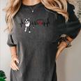 Boston Terrier EKG Heartbeat Heart Line Dog Lovers Women's Comfort Colors T-Shirt Pepper