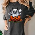 Boston Terrier Ghost Boo Halloween Kids Women's Comfort Colors T-Shirt Pepper