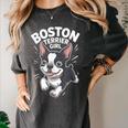 Boston Terrier Girl Cute Cartoon For Dog Owners Pet Terrier Women's Comfort Colors T-Shirt Pepper