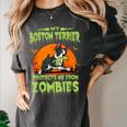 Boston Terrier Halloween Zombie American Gentleman Dog Lover Women's Comfort Colors T-Shirt Pepper