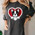 Boston Terrier Heart Cute Puppy Lover Or Dog Owner Women's Comfort Colors T-Shirt Pepper