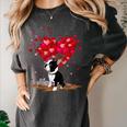Boston Terrier Lover Heart Shape Boston Terrier Valentine Women's Comfort Colors T-Shirt Pepper