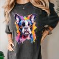 Boston Terrier Lover Pop Art Color Boston Terrier Dog For Men Women Girls Kids Women's Comfort Colors T-Shirt Pepper