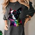 Boston Terrier Lovers Colorful Pop Art Boston Terrier Women's Comfort Colors T-Shirt Pepper